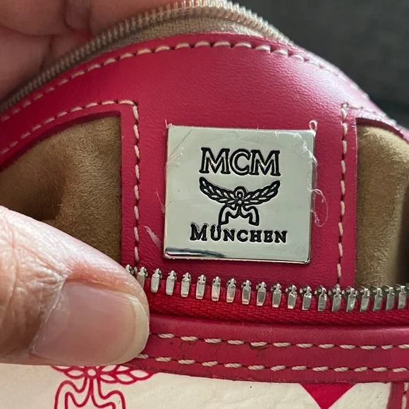 Authentic MCM Mini White and Red Satchel Bag - Picture 12 of 12